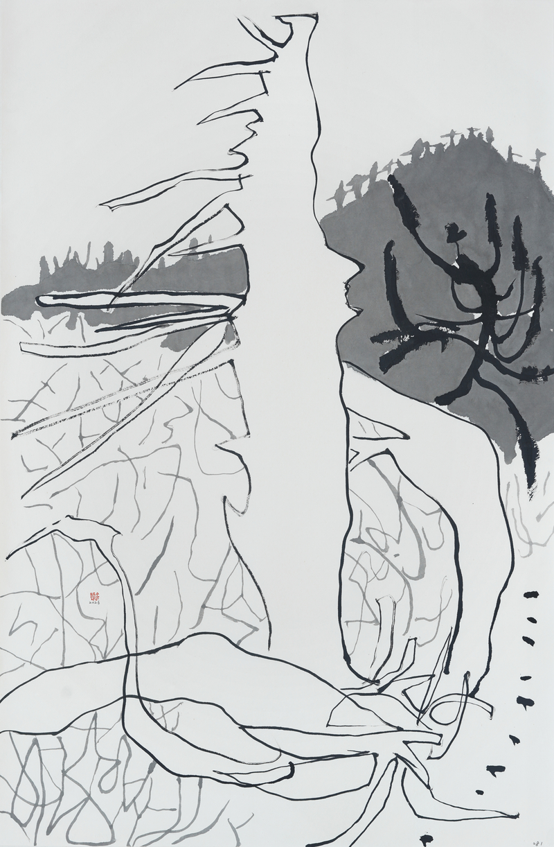 장병언, structure landscape 081, ink_on_paper, painting, 2026